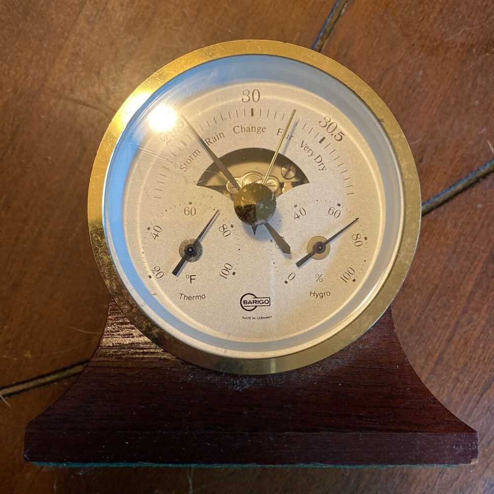 RARE - TABLE WEATHER STATION GAUGE - GERMANY - HUMIDITY THERMOMETER BAROMETER